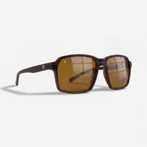 Dark brown square sunglasses.